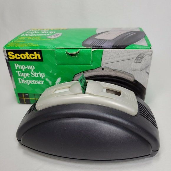 3M Scotch Other - 3M SCOTCH C-92 Weighted Pop-Up TAPE STRIP DISPENSER Black w/ 1 Tape Pad In Box